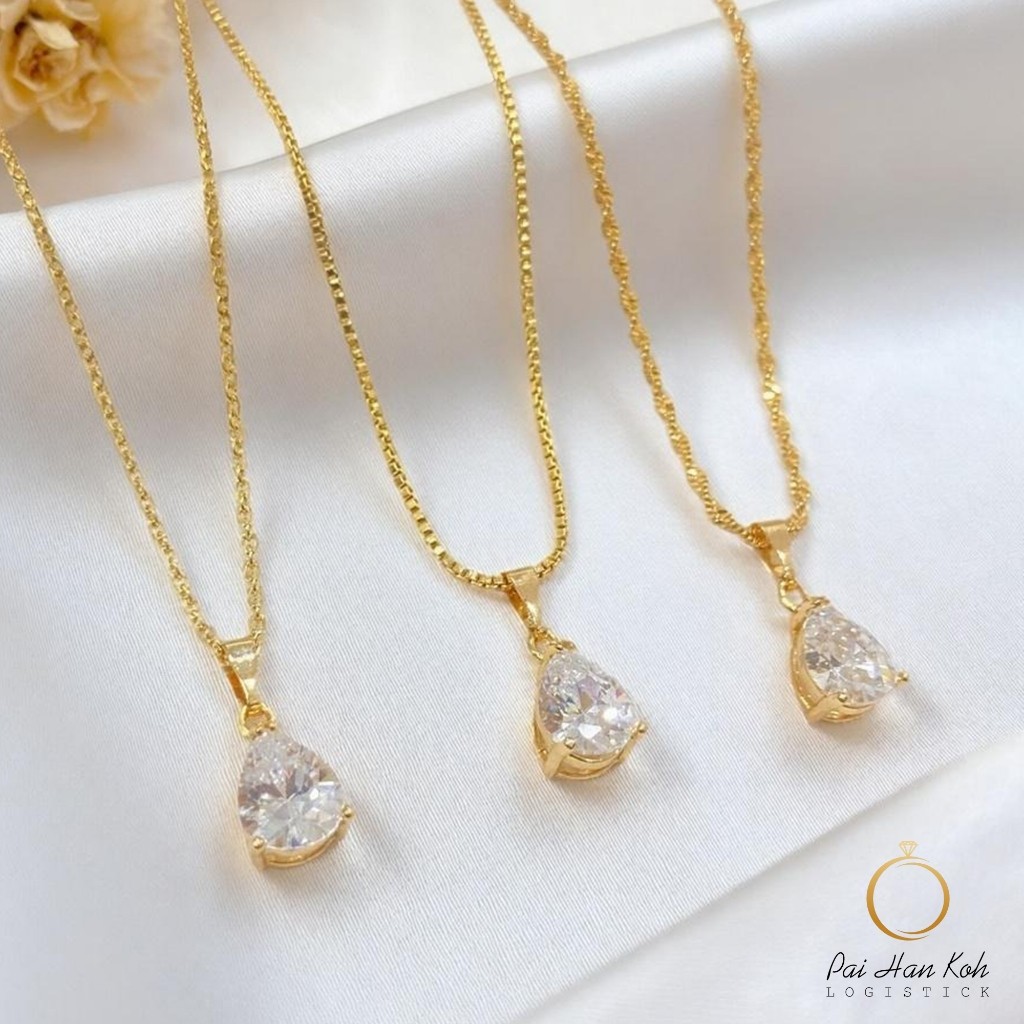 Perhiasan Grosir Kalung Titanium Anti Luntur Motif Mata Oval