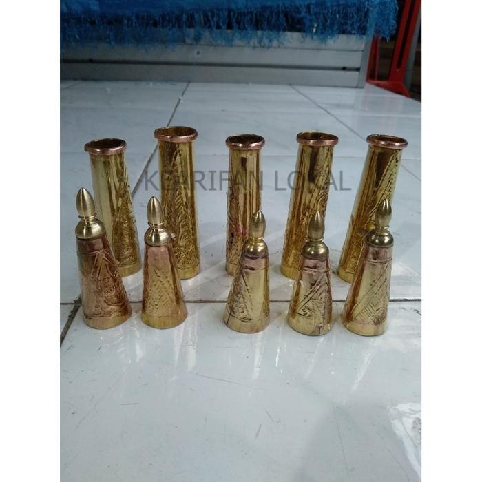 Tunjung tombak kuningan ukiran tatahan  termurah KF342