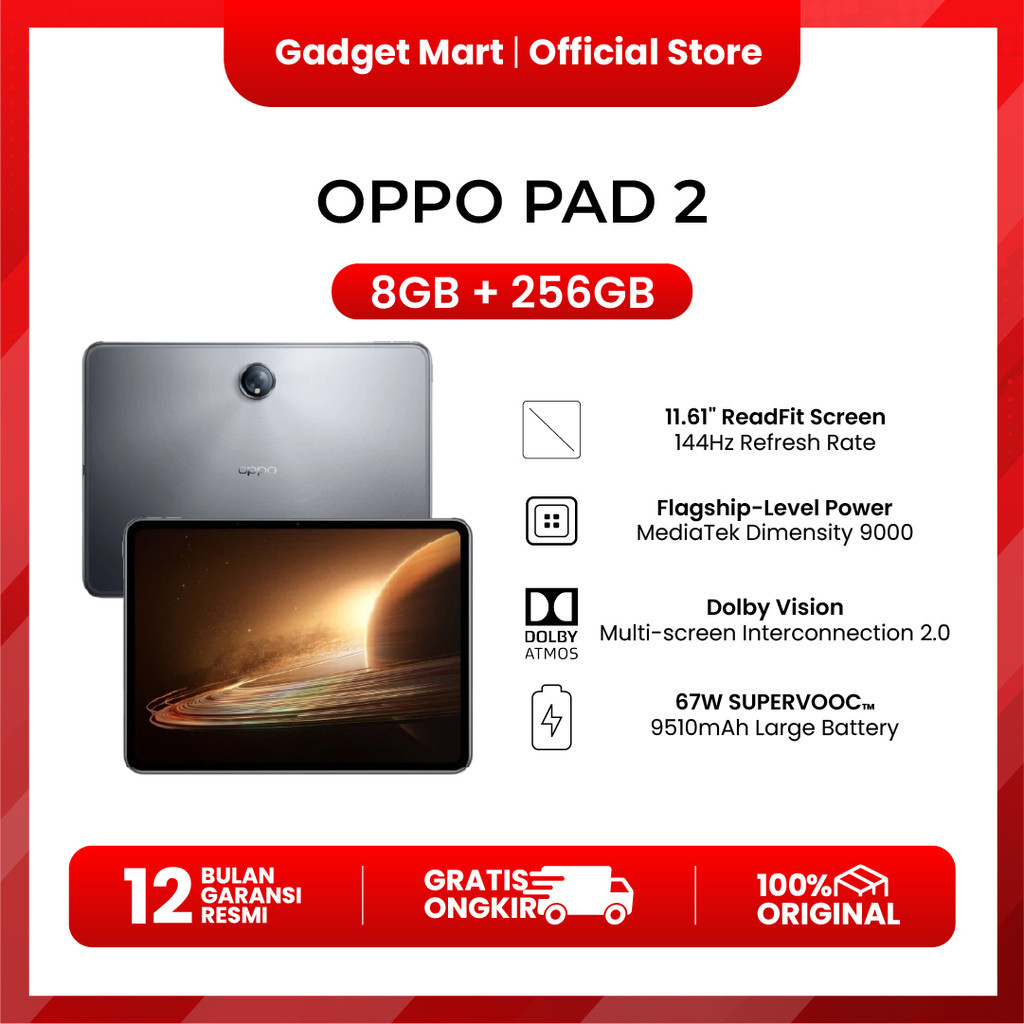 OPPO Pad 2 8GB/256GB - Garansi Resmi