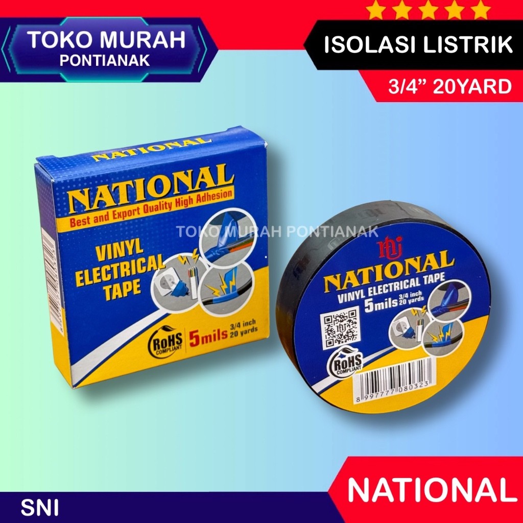Isolasi National 20Yard, Isolasi Listrik National, Lakban Isolasi National, National Tape