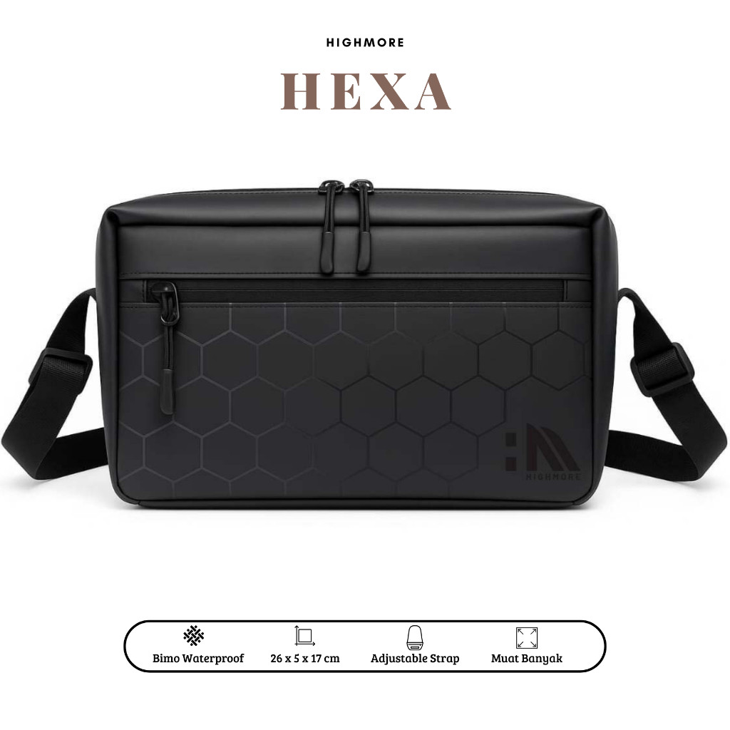 Tas Selempang Exclusive HIGHMORE HEXA - Handbag Clutchbag Pria Waterproof