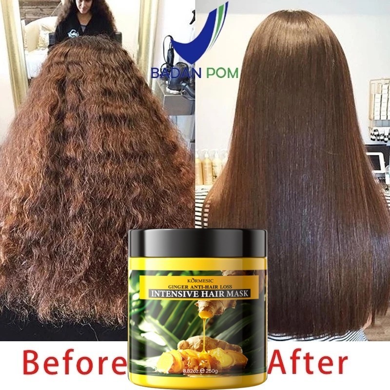 KORMESIC ORI Ginger Hair Mask Masker Rambut Jahe Masker Rambut Keratin  Smoothing Pelurus Rambut Smo