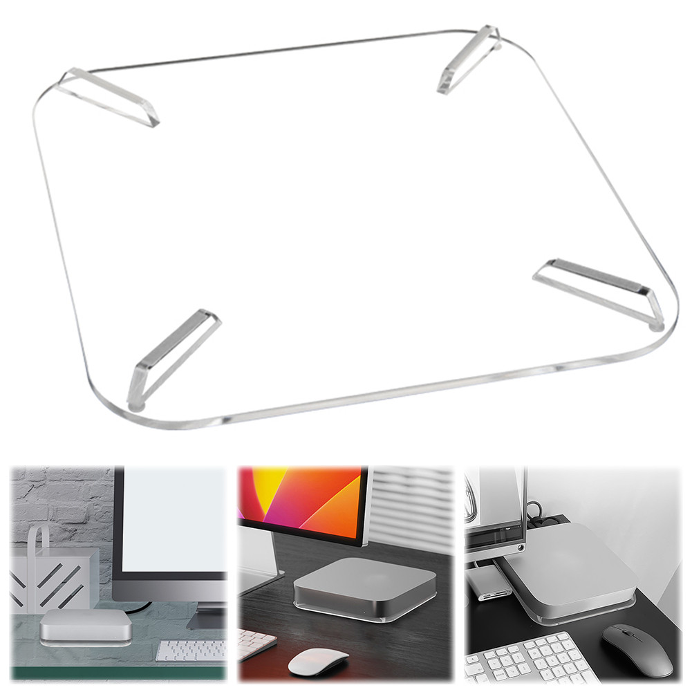 Acrylic Bracket Transparent Desktop Stand Anti-Slip Holder for Mac Mini 2010-2020 M1/M2/Mac Mini M2 