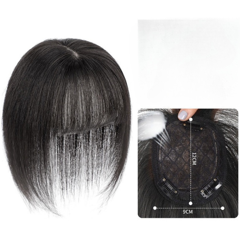 Renkin & masalah rambut manusia putih abu-abu penutup rambut ekstra tebal sutra lembut dengan panjan