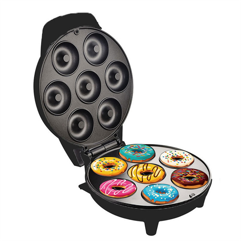ABBY-1 Piece Mini Donuts Machine Donut Maker Machine DIY Home Use Mini Doughnut Maker 220V Black EU 