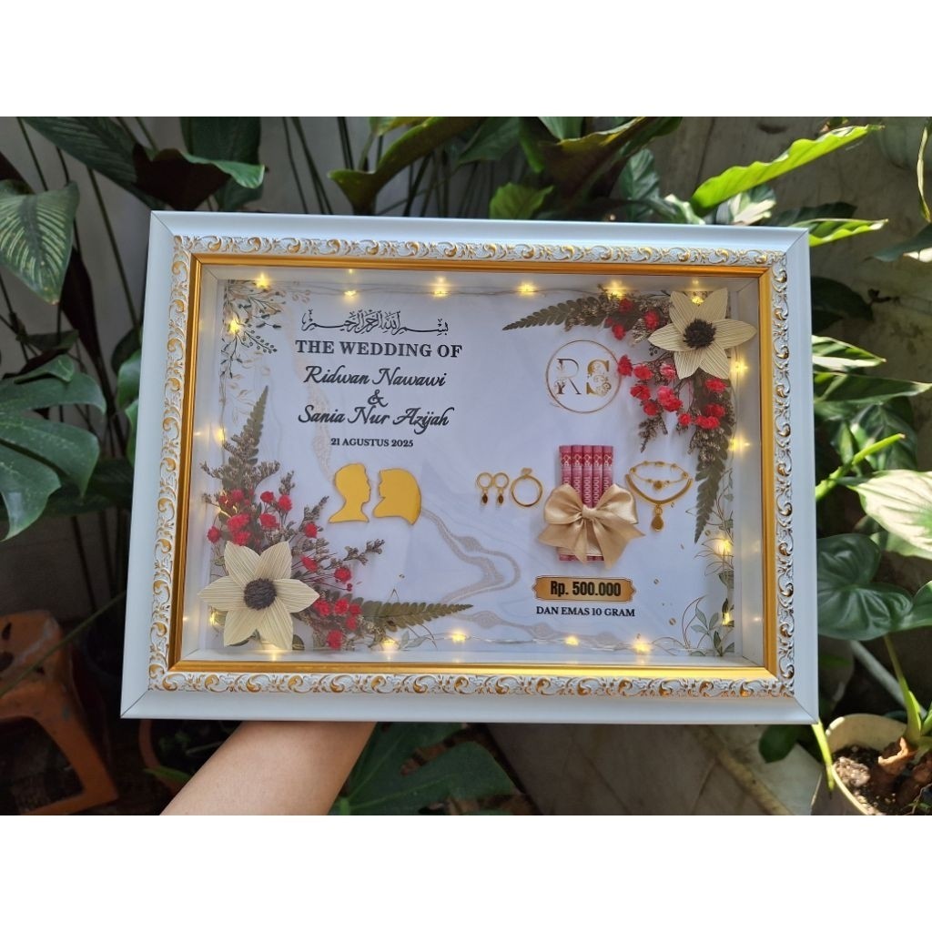 New BINGKAI MAHAR 3D CUSTOM / MAHAR 3D/ FRAME 3D LIST GOLD / FRAME MAHAR RUSTIC / HANTARAN PERNIKAHA