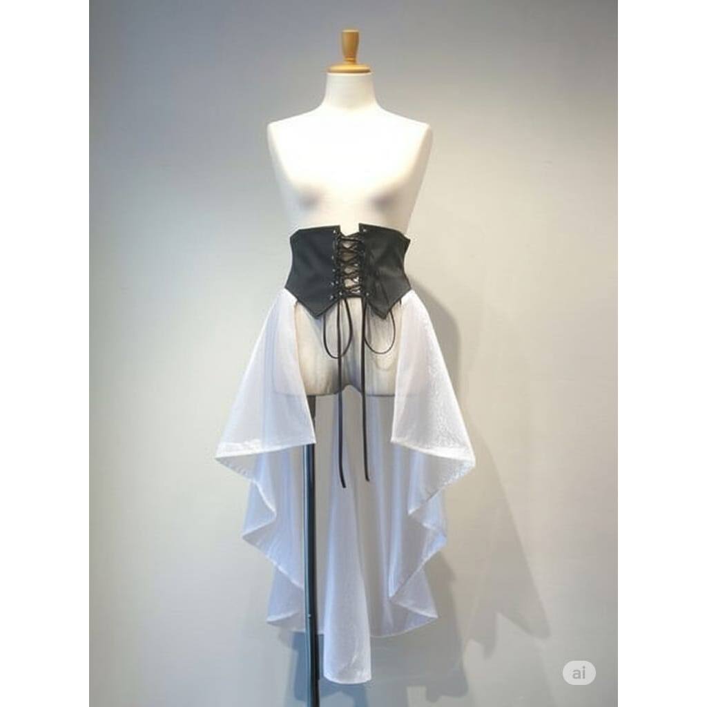 Rona rok wanita obi belt organza satin