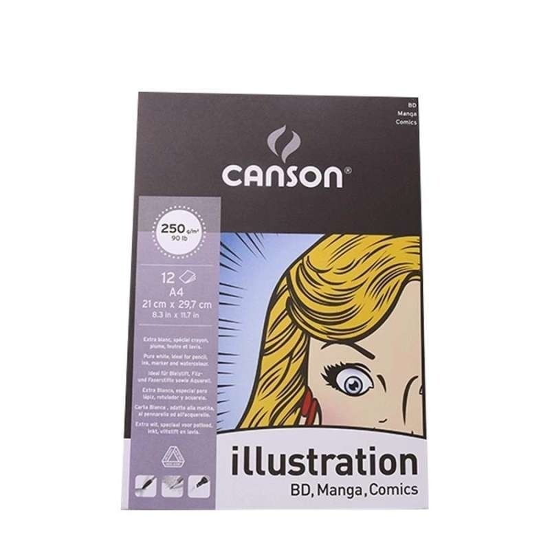 Canson Illustration Sketchbook Buku Gambar Tebal - A4 250 Gsm 12 Sheets 200387200