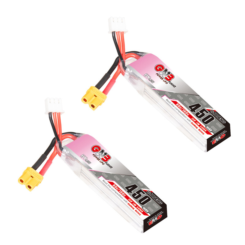 1-10PCS GNB 7.6V 2S 450mah 80C/160C HV Lipo Battery XT30U-F Plug for iFlight CineBee Happymodel Crux