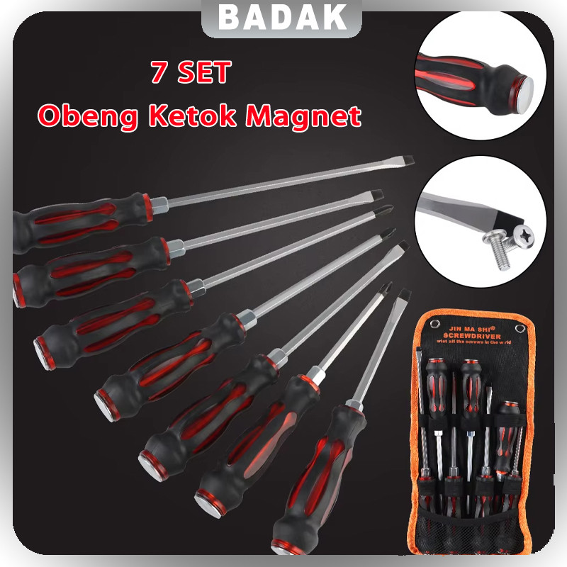 7pcs/set Obeng Magnet Kuat/obeng Magnet Set Lengkap/mata Obeng Magnet Baja Ringan/Perbaikan Rumah/Mo