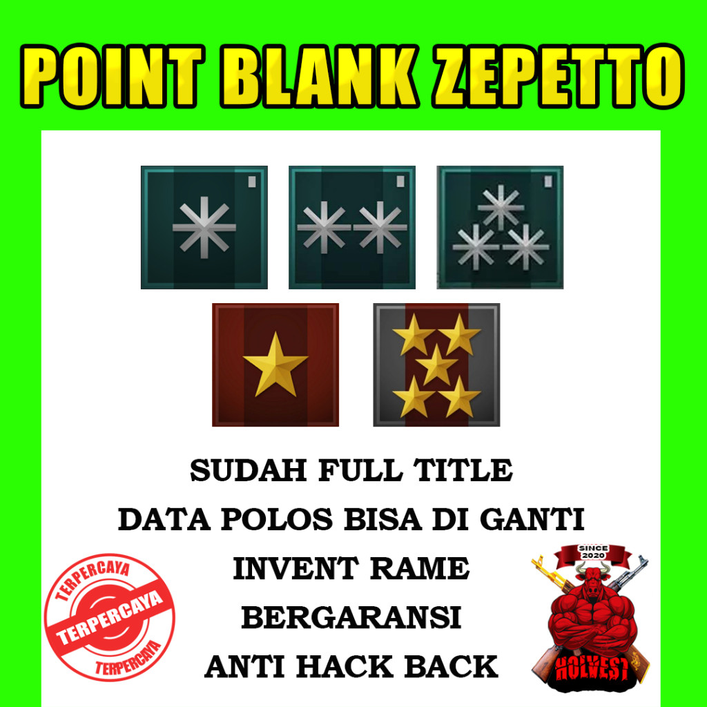 CHAR POINTBLANK / CHAR PB - MAYOR - BINTANG FULL TITLE | DATA POLOS | AKUN POINTBLANK | GAME PC