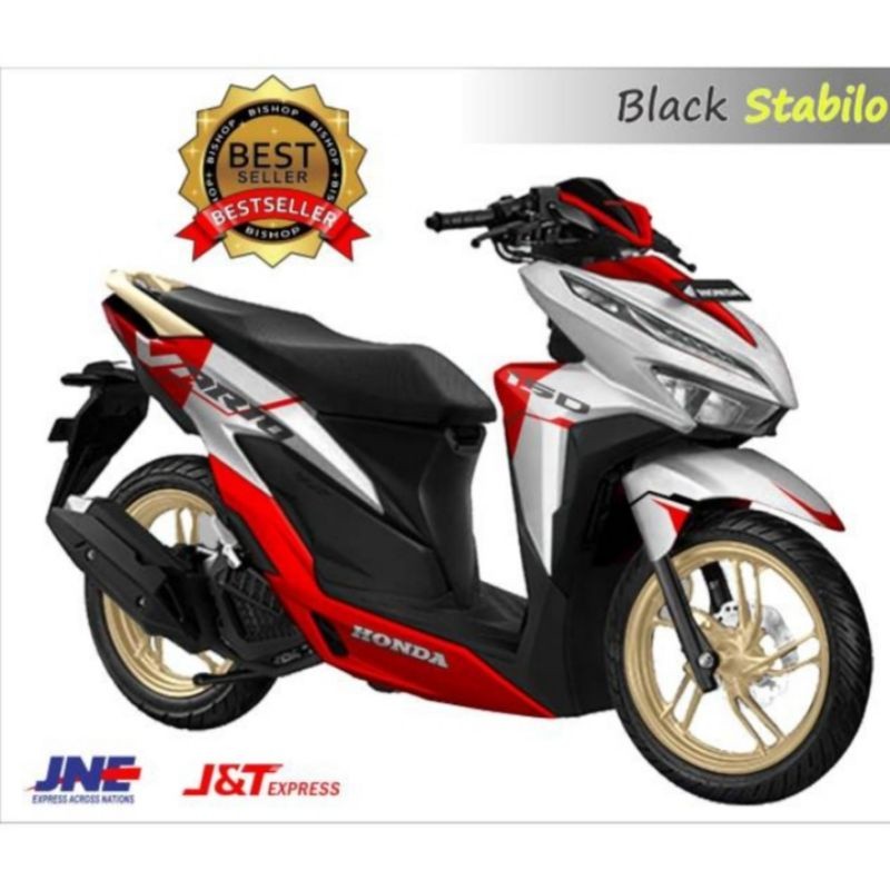 Stiker Motor sticker decal vario 150  new motif putih merah kode 17 Murah  Berkwalitas