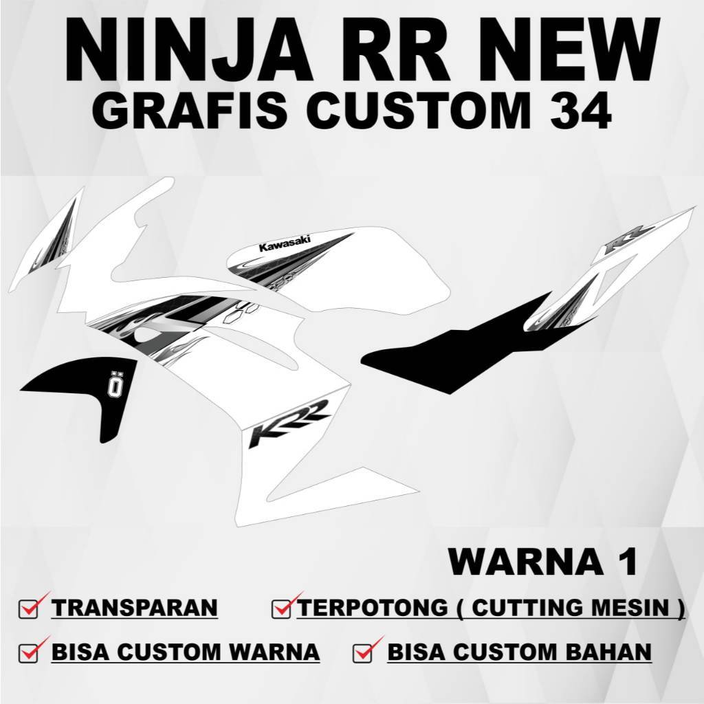 COD Stiker Ninja RR New  Striping Ninja RR New  Stiker Sticker Decal Transparan Ninja RR New Grafis 