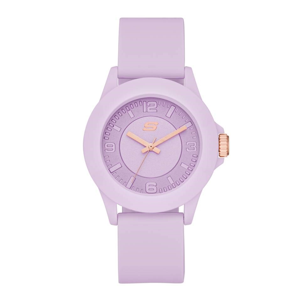Skechers Rosencrans Silicone Purple Lilac 40mm Jam Tangan Wanita SR6286