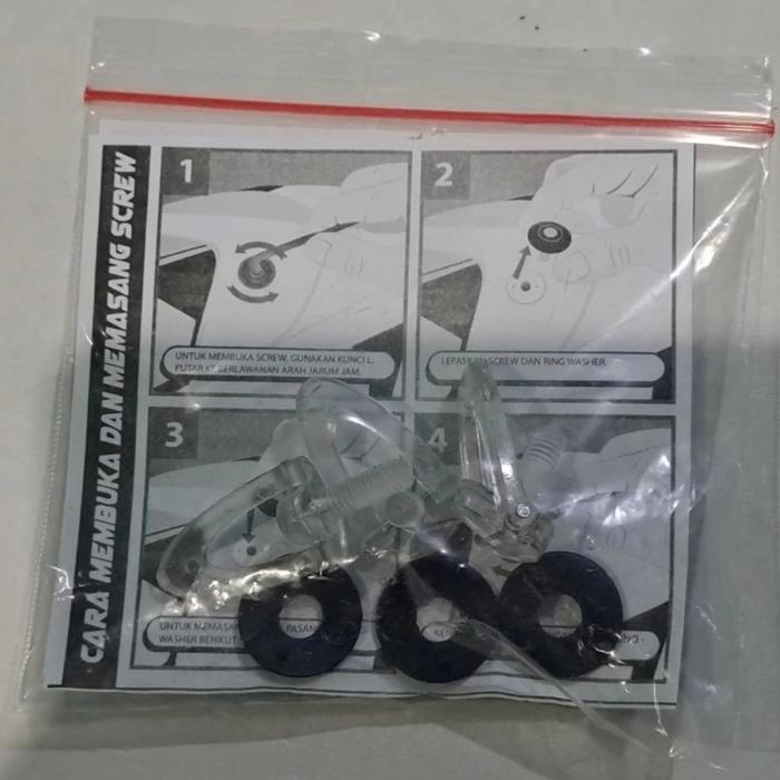 Baut plastik helm mds supero super cross ginal