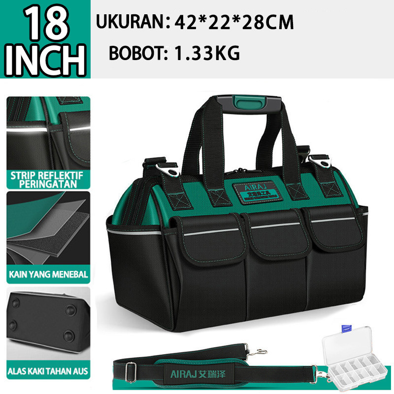 NEROSHOP Tool Boxes / tas perkakas / Tool Bag / 18Inch Kain Oxford Tebal Tas Alat Perkakas Kuat Tas 