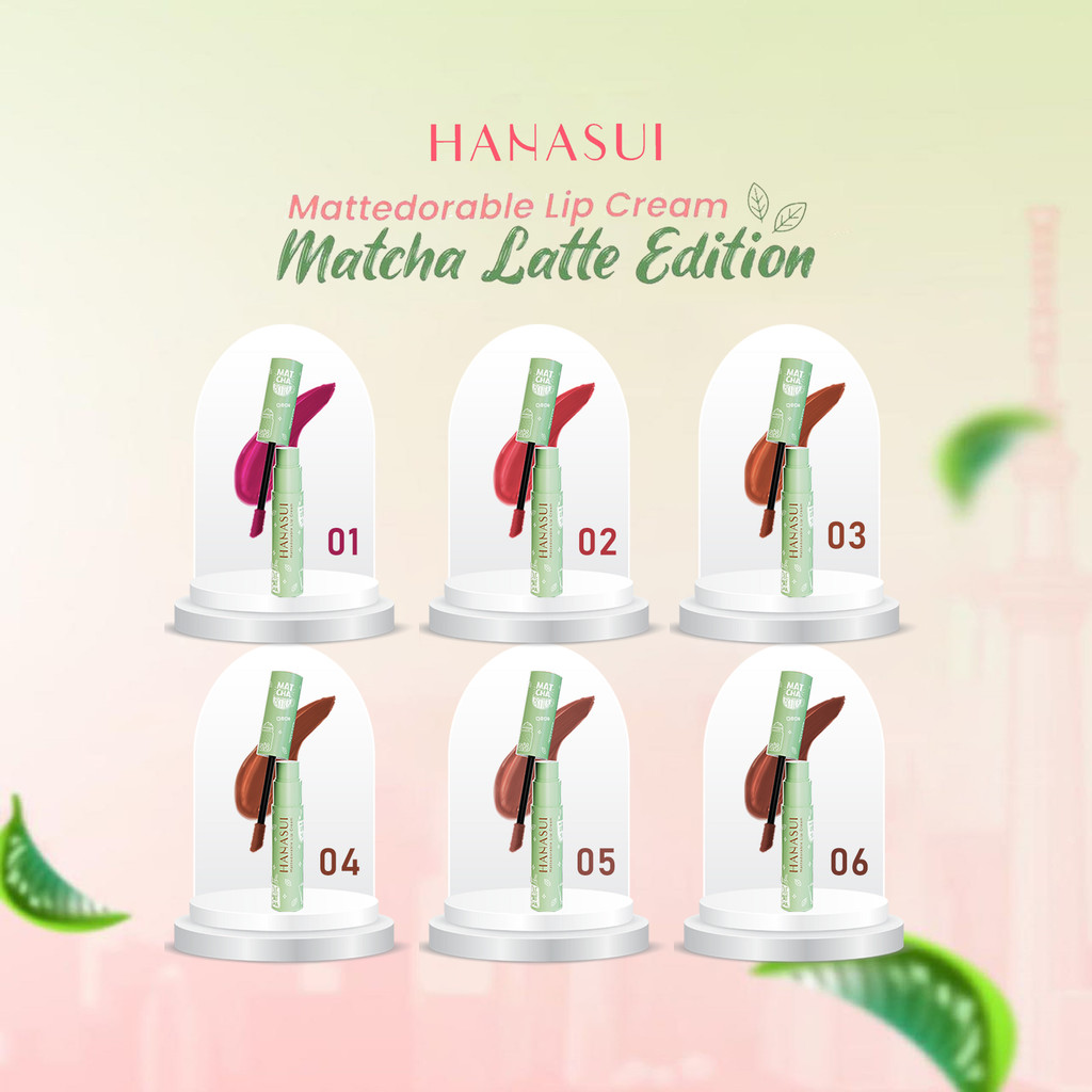 Hanasui Matcha Latte Lip Cream – Lipstik Matte Warna Natural & Tahan Lama