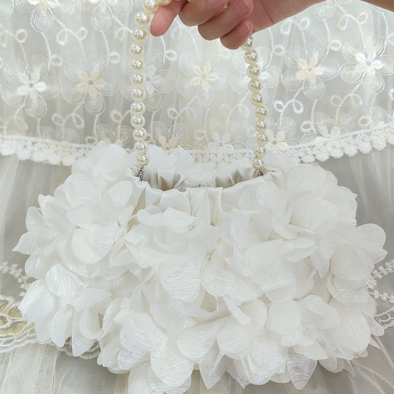 [COD]Tas malam bunga gaun pengantin dengan tas manis temperamen tas pesta wanita