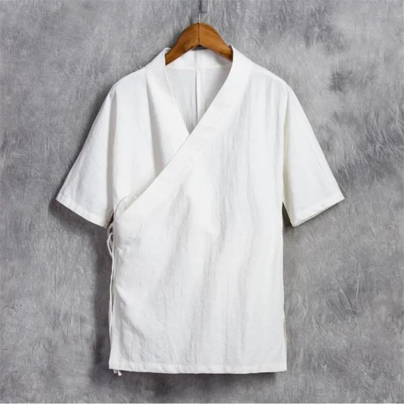 ARR SANJAYA Atasan Kimono Hanfu Linen Pakaian Tradisional Pria Wanita - L06