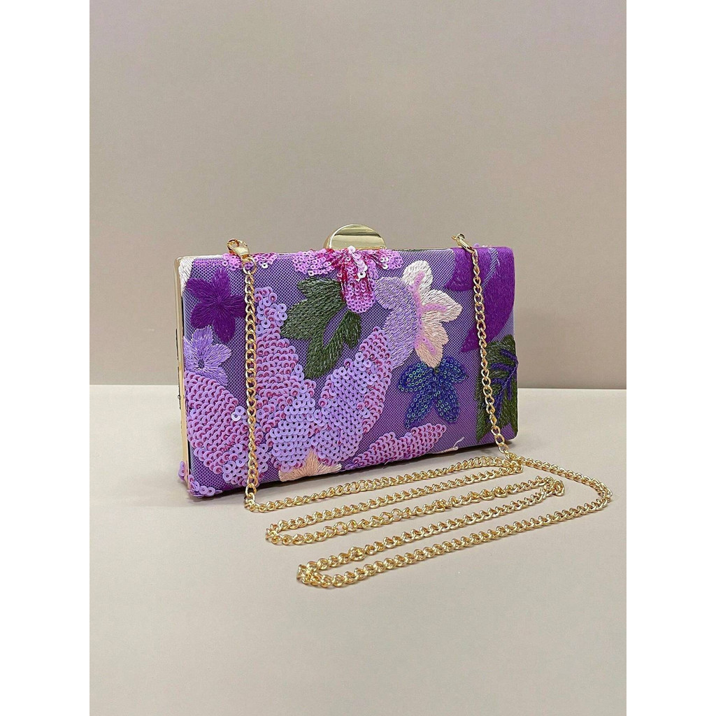 Embroidered Evening Bag Handmade Embroidery Appliqué Sequin Niche Clutch Evening Bag