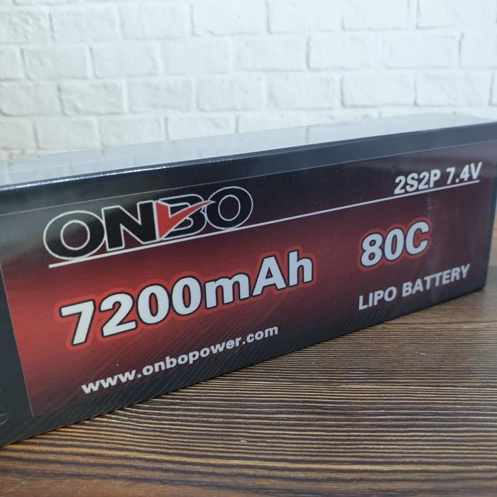 Lipo 2s Hardcase 7.4v 7200mAh 80C Onbo Power untuk RC Car - Control, Remote, Toy SpartAuto