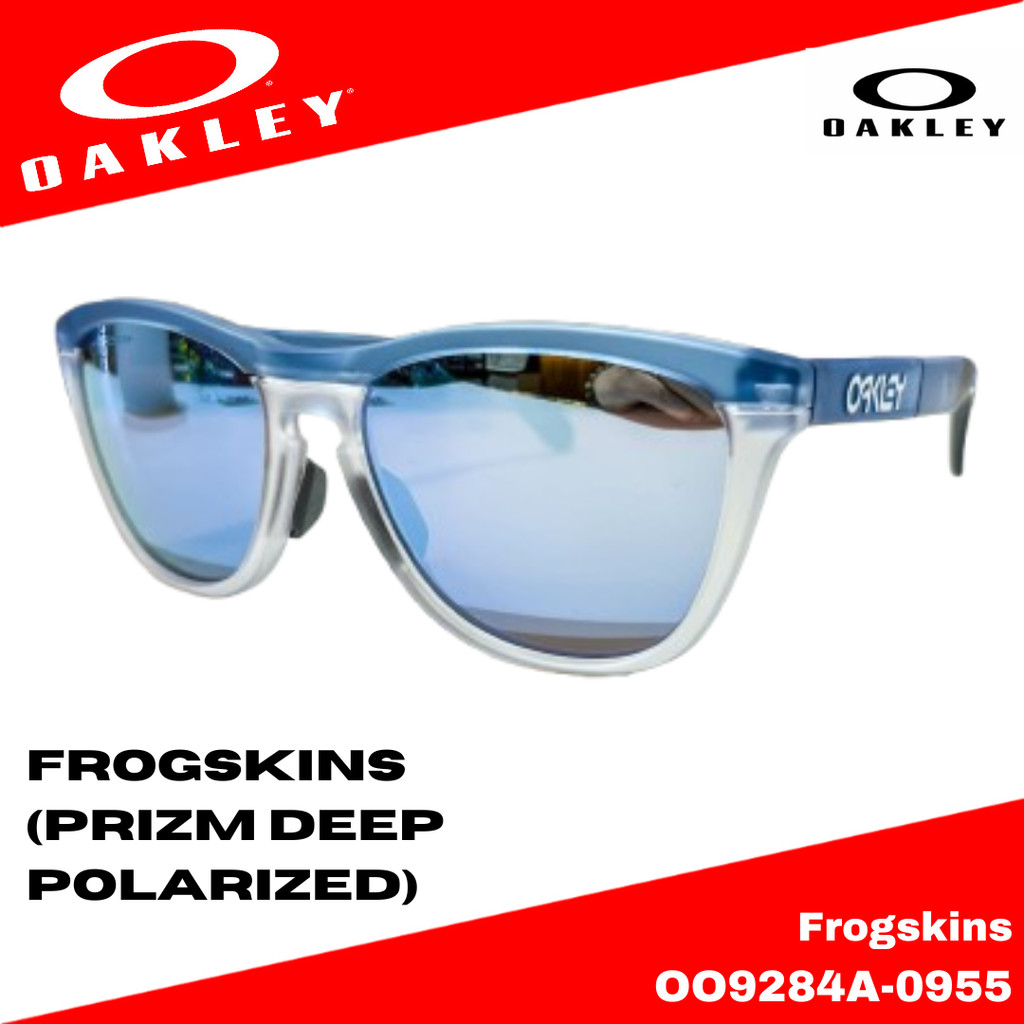 Oakley Sunglasses Frogskins Range A Matte Trans Stonewash Prizm Deep Water Polarized OO9284A-0955