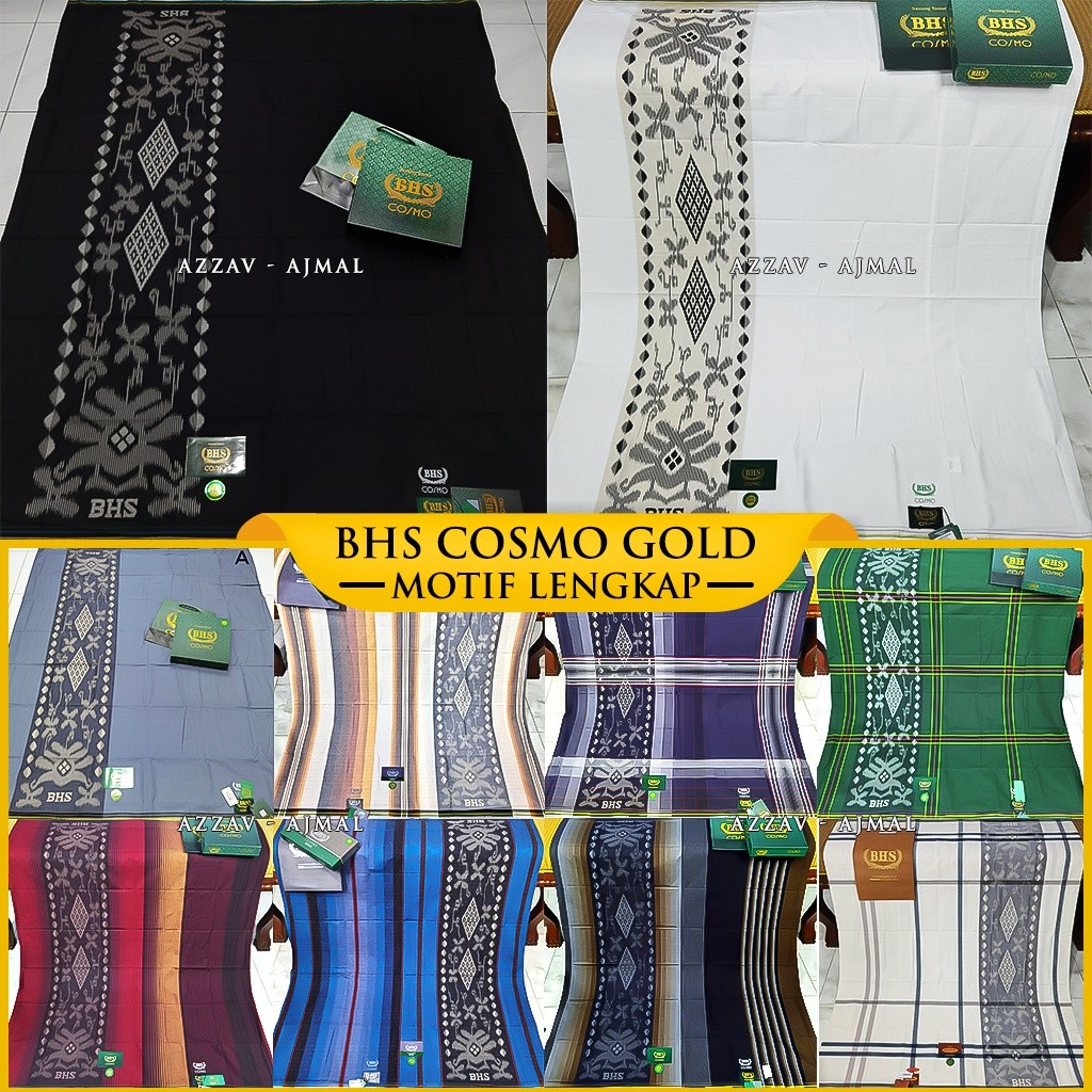 BHS GOLD SARUNG POLOS WARNA & MOTIF LENGKAP | BHS HITAM POLOS | SARUNG BHS COSMO | BHS bronze