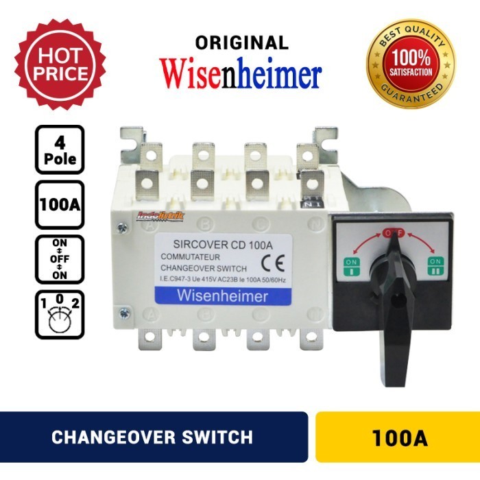 Change Over Switch 4P 100A COS Ohm Saklar Manual 100 Amper Wisenheimer