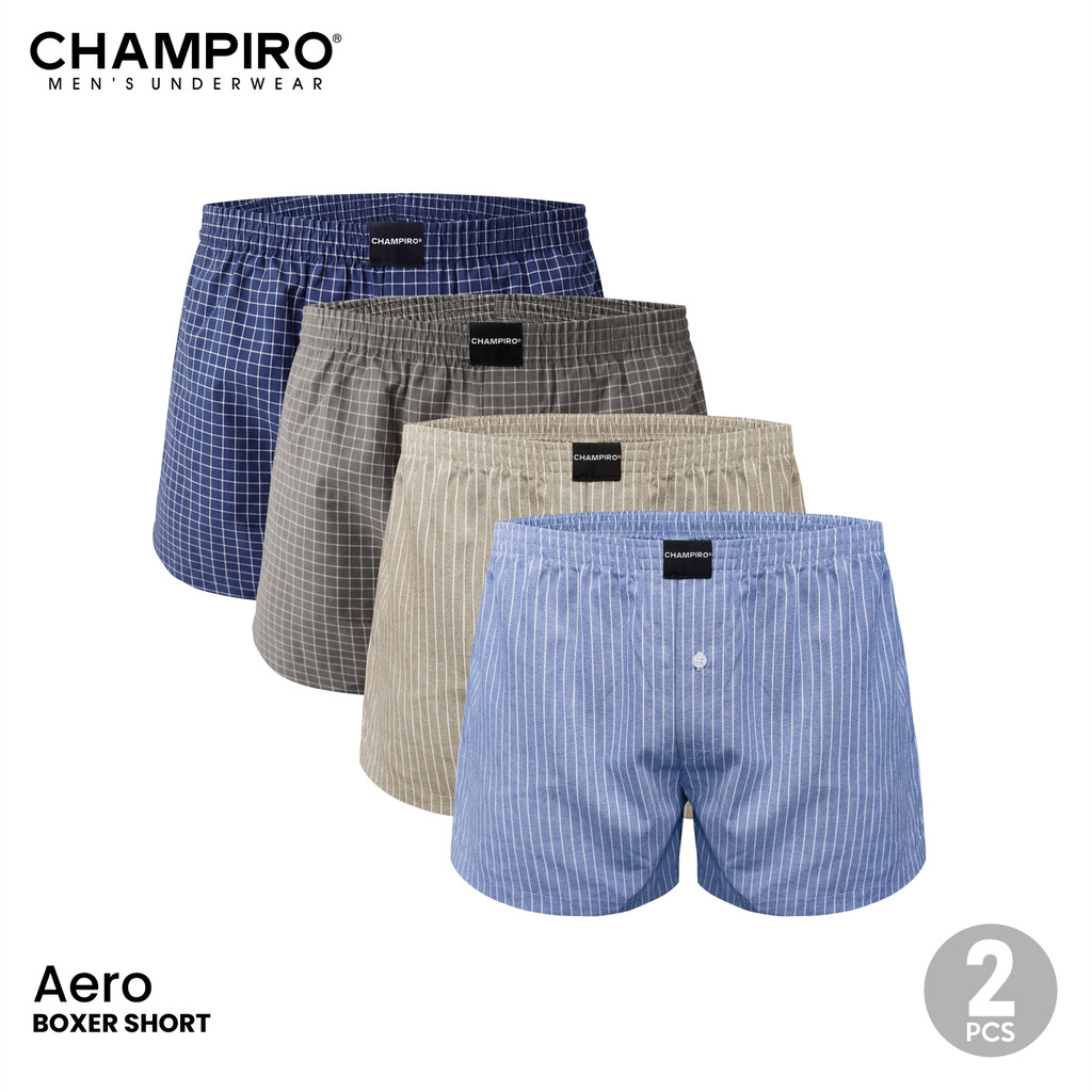 CHAMPIRO Boxer Short Pria "Aero" Premium Cotton Boxer isi 2 pcs C0231