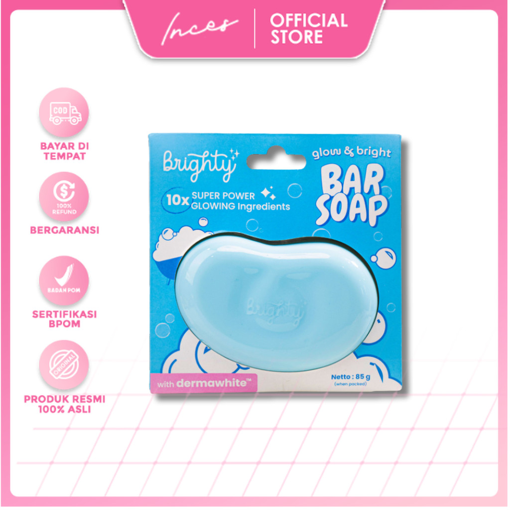 inces - Brighty Glow & Bright Bar Soap sabun pencerah sabun whitening soap BPOM
