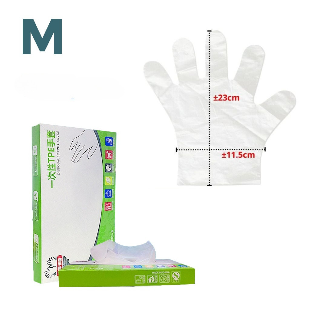 GROWSIR 70 PCS Sarung Tangan Plastik TPE Foodgrade Anti Minyak Anti Air Anti Bau XY068