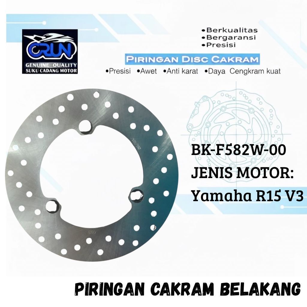 BK6-F582W-00 CRUN Piringan Disc Cakram Belakang Yamaha YZF R15 V3