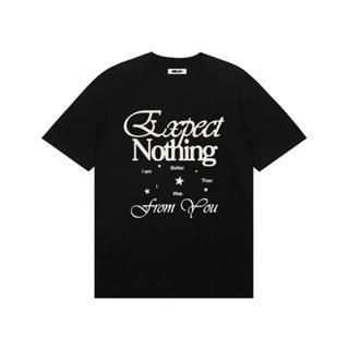 (COD) MRJN - Black T-shirt Expect Nothing Combed Lokal - S
