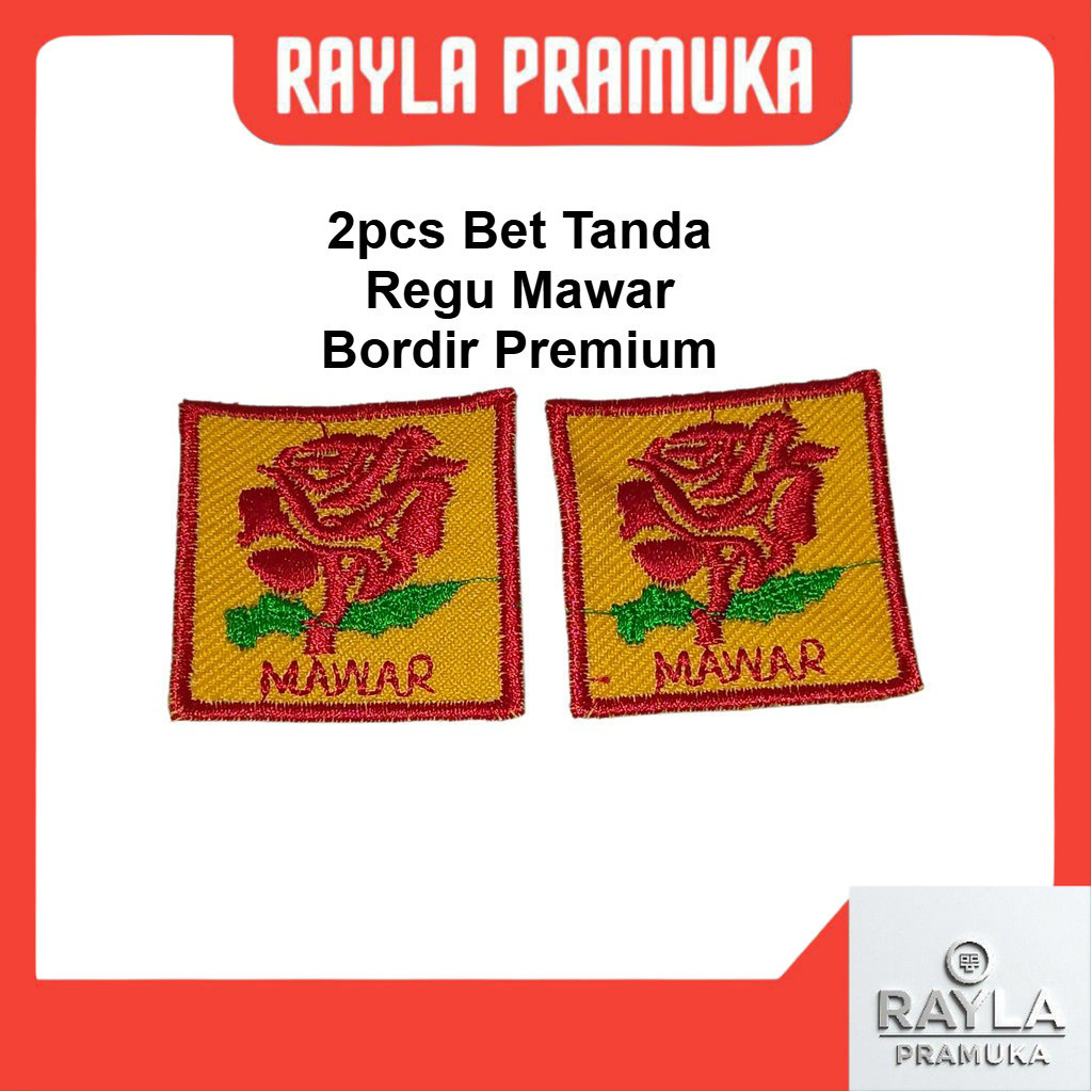 (2pcs) Bet Tanda Regu Mawar Bordir Premium diameter 4cm Pramuka Putri
