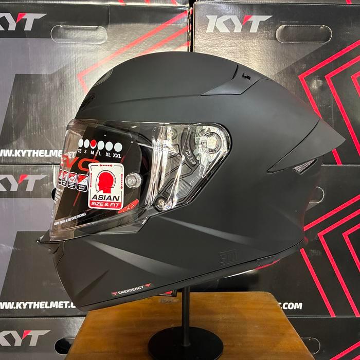Helm Full Face KYT TT-Revo New Solid Polos Original - Black Matt, XL