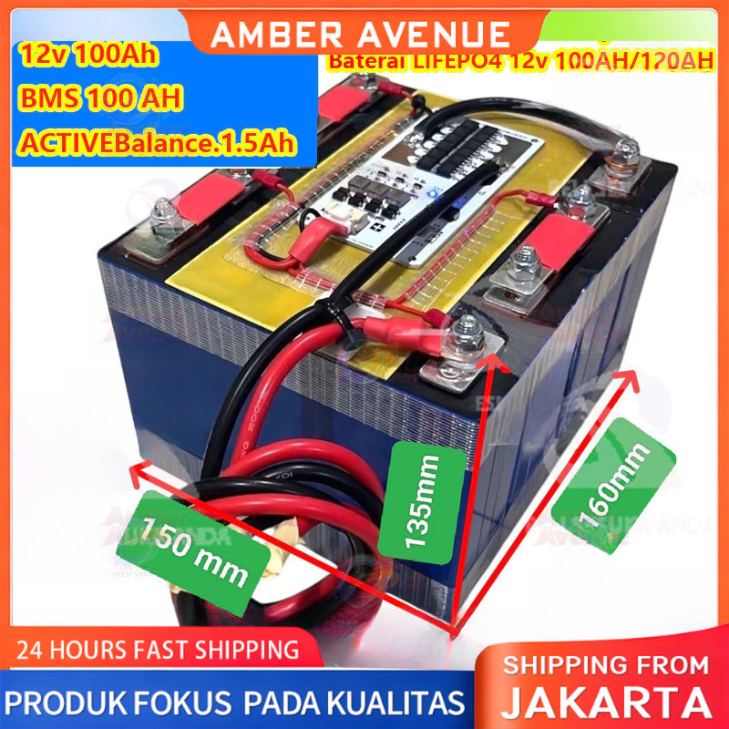 2025 Baterai Lifepo4 12v 100Ah + BMS 120A BMS CATL/BYD Battery Lifepo4 3.2V BMS UPS 100% Daya Penuh 