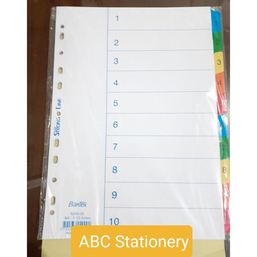 Divider Pembatas Bantex Angka 1-10 no 6240