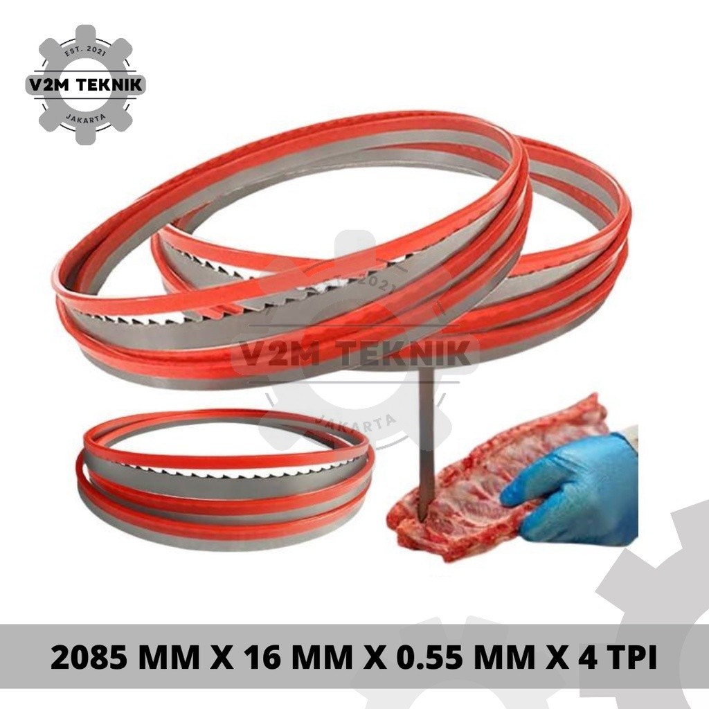 Mata Gergaji Pisau Bone Saw 2085 MM Mesin RDQ250 / Mata Gergaji Pita Potong Daging Tulang 2085 MM Me