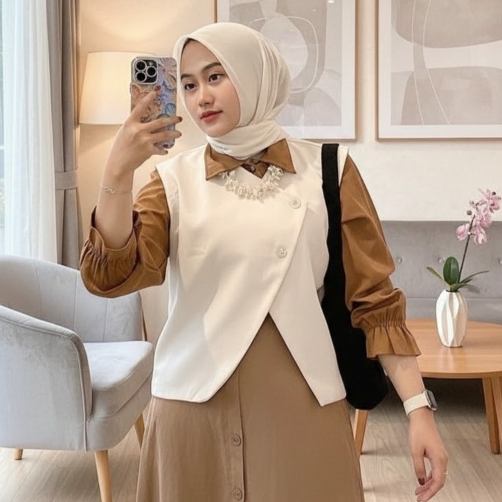 Rompi Wanita ALLAVA VEST / 02 Rompi Wanita Simple Kekinian / JULY Fashion