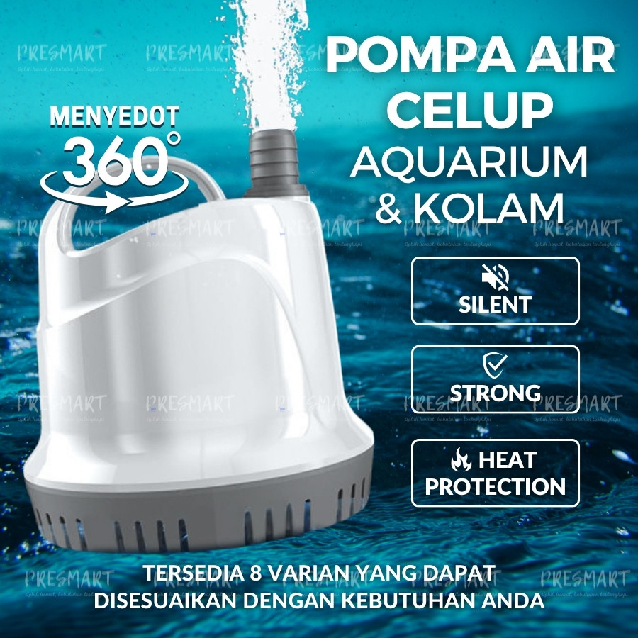 Pompa Celup Mesin Filter Air Kolam Submersible Water Pump Watt Kecil Kolam Aquarium Akuarium Aquasca