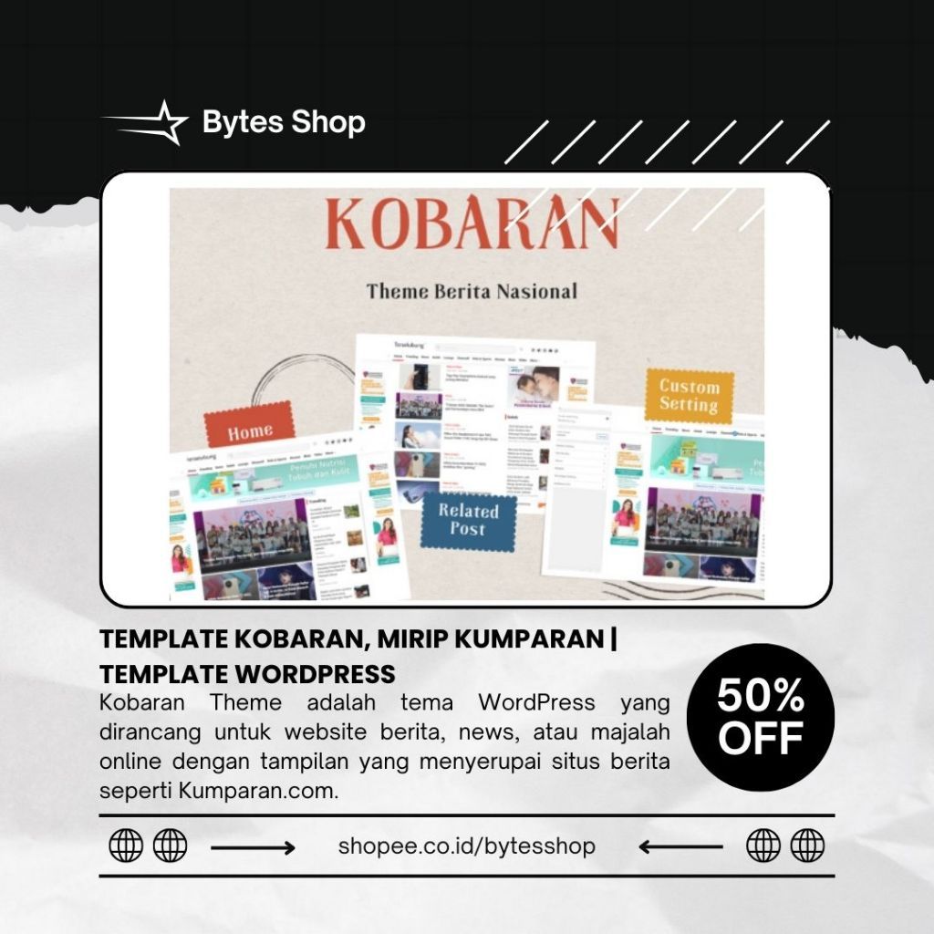 Template Kobaran, Mirip Kumparan | Template Wordpress