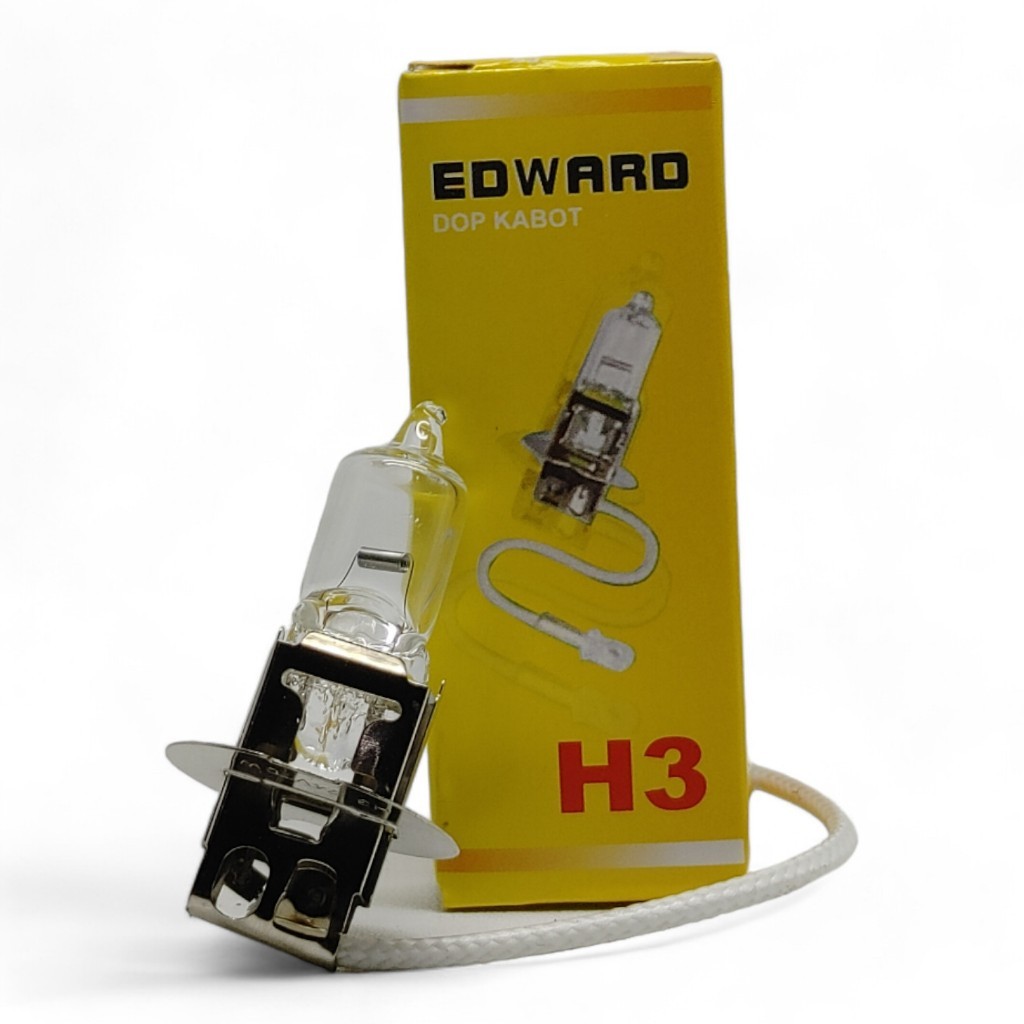 Bohlam Lampu Depan H3 12V / 24V – Lampu Halogen Super Terang Putih Kuning Motor Mobil