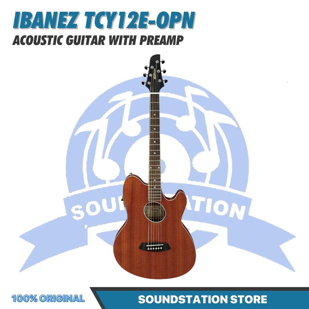 Ibanez TCY12E-OPN Acoustic Guitar with Preamp, Open Pore Natural - Gitar Akustik dengan Pre-amp TCY1