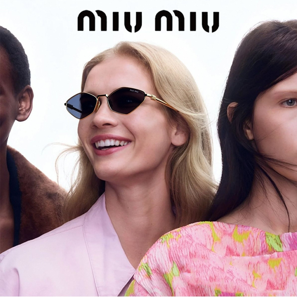 [100% Original] LONGCHAMP - Kacamata Hitam Miu Miu Eyewear Sunglasses female fashion Black gold Wani