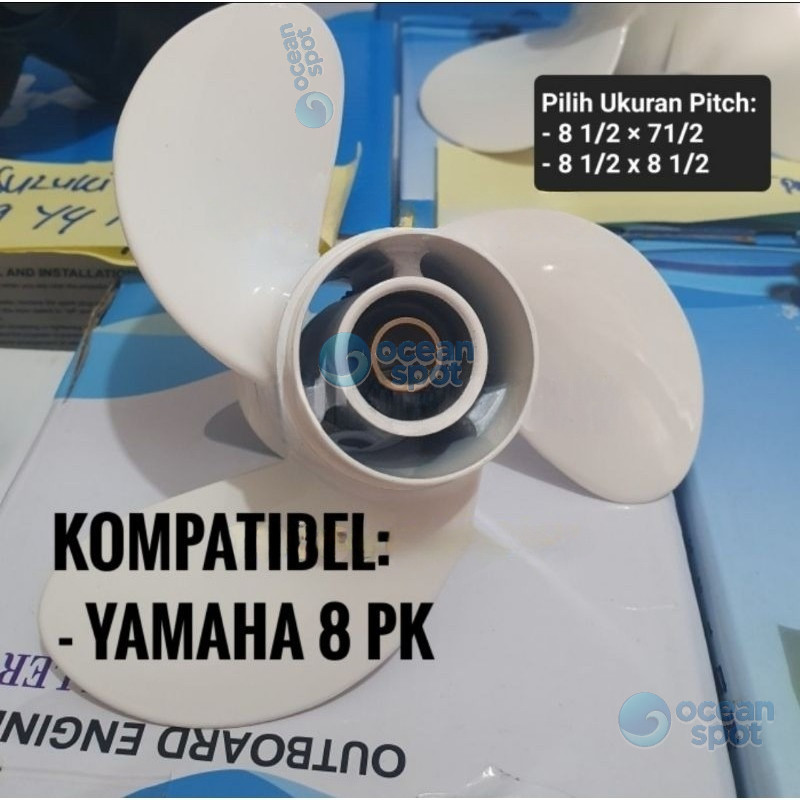 Baling Baling Propeller untuk Mesin tempel Yamaha 6 / 8 / 9.9 PK / HP ( ocean spot )