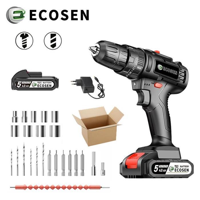 ECOSEN Bor Listrik Mesin Bor Baterai Tangan Cordless Drill Battery Cordless Electric Drill bor bor b
