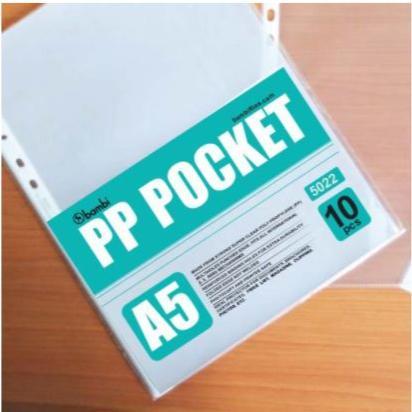 Plastik pocket A5 / PP Pocket A5 / Sheet Protector A5 [ 17 x 22cm ]