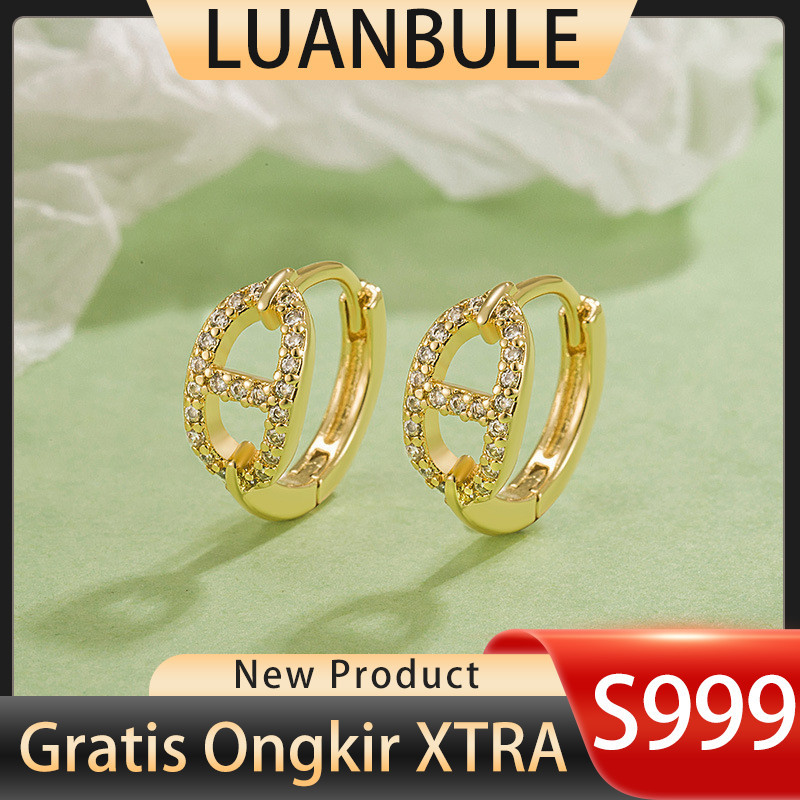 LUANBULE Anting-anting Baru Wanita Fashion Perak S999 Emas