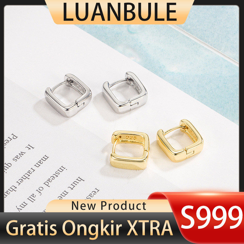 LUANBULE Anting Wanita Perak S999 Temperamen Emas