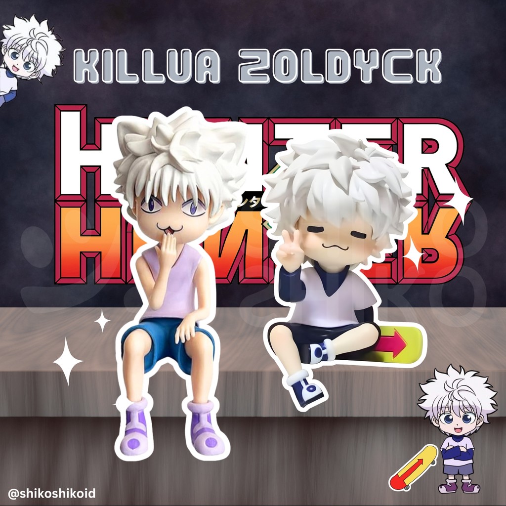 FGkill Figure Killua Zoldyck Action Figur Hunter X Hunter HxH Killua Duduk Muka Kucing Cute Smilling
